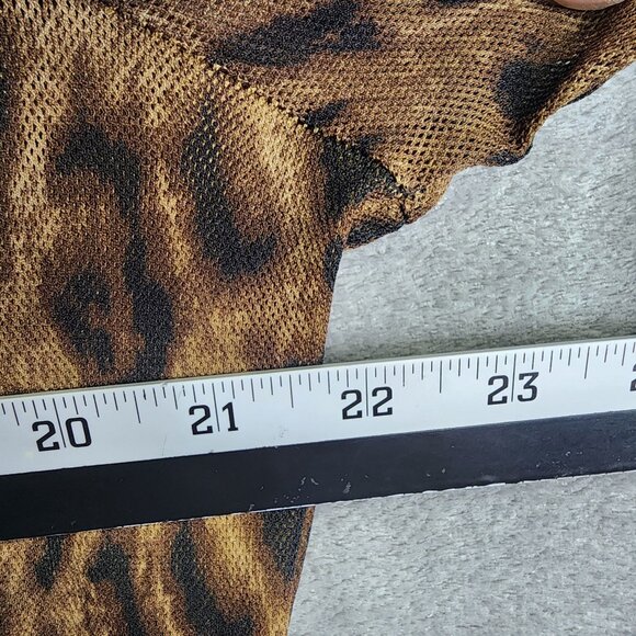 Womens Chaps Classics Brown Leopard Print Top 3/4 Sleeve V-Neck Polyester 2X - Picture 5 of 7